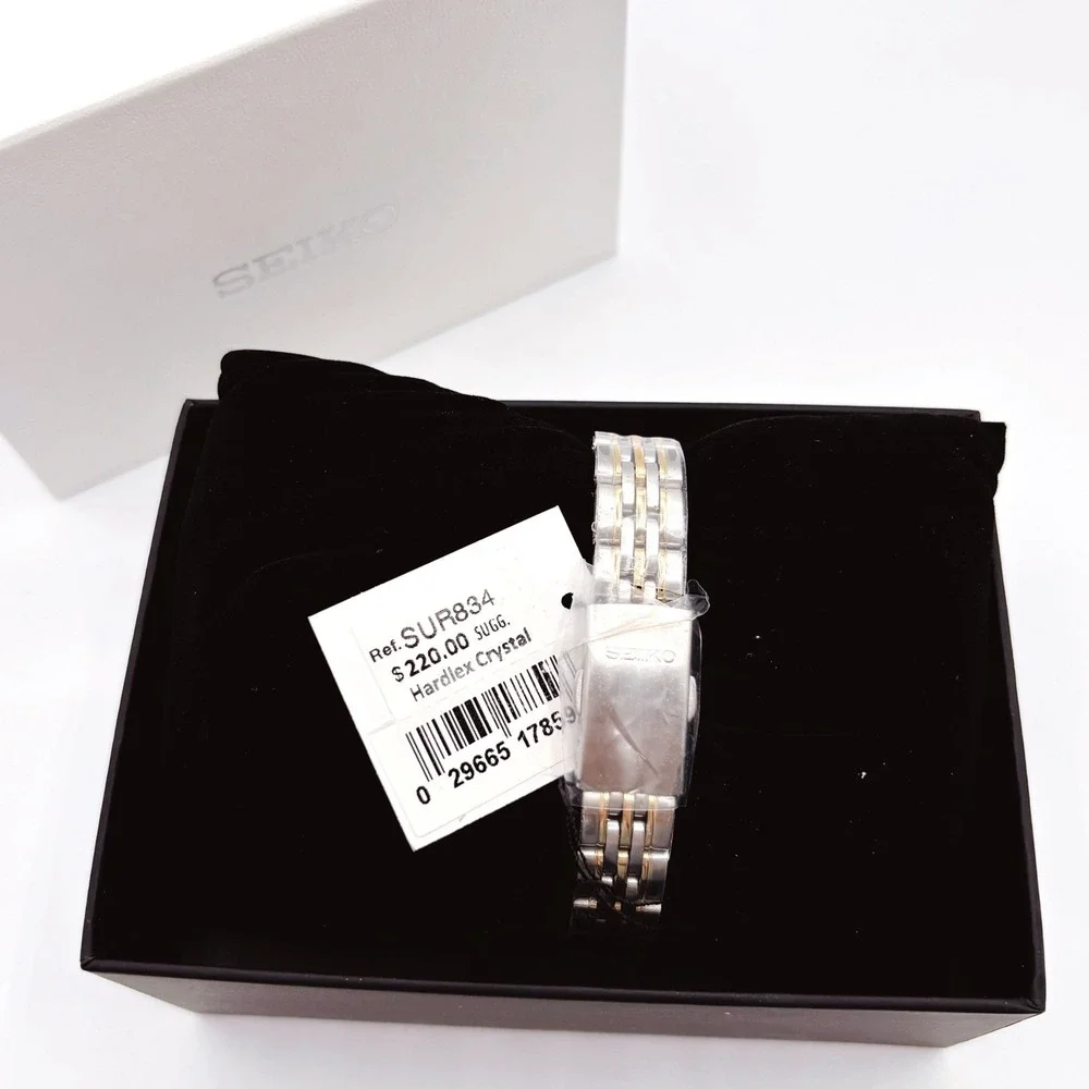Seiko Ladies SUR834 Two Tone Silver Gold Watch White Dial New box Gift for her